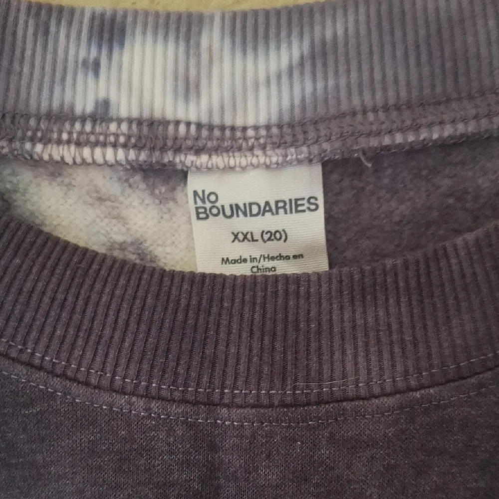 No Boundaries Purple Tie-Dye Crew Neck Sweater - Picture 2 of 3